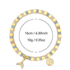 B0298 Fashion Leaf Inlaid Zircon Bracelet Daily Chalcedony Stone Beaded