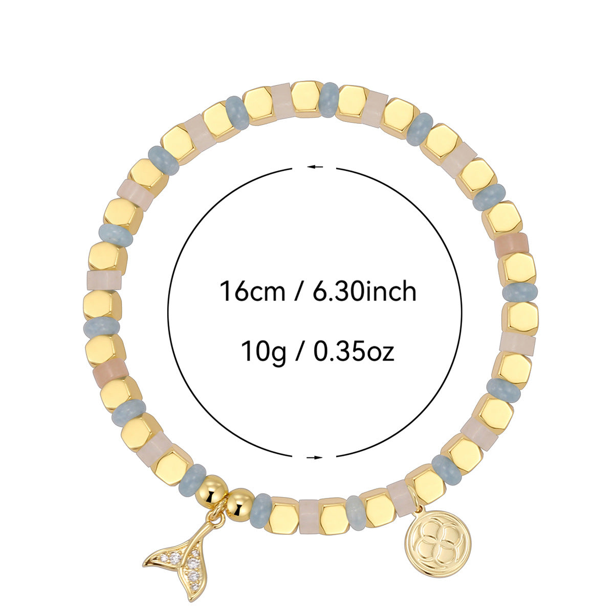 B0298 Fashion Leaf Inlaid Zircon Bracelet Daily Chalcedony Stone Beaded