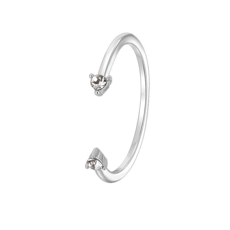 CYR0717-CYR0718 Little Star Open Double Zirconia Ring for Women Simple Design Trendy