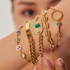 Cuban Chain Bracelet Blogger Same Style Stainless Steel Gold Plated Women Men Hip Hop Bracelet