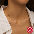 S925 Sterling Silver Devil Eye Zircon Collarbone Necklace
