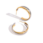2H Stainless Steel Color Matching Wrapped Earrings Gold Silver