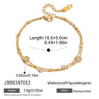 Rhinestone Double Layer Bracelet Jewelry Non-Fading Stainless Steel Jewelry for Women
