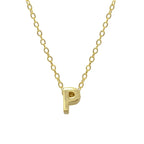 Sterling Silver 26 Letter Pendant Necklace Polished Collarbone Chain