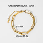 2H Stainless Steel Cuban Bracelet Versatile Bracelet Vacuum Electroplating Vintage Style Cuban Chain