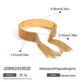Tassel Gold-Plated Stainless Steel Cuff Bracelet — close-up detail — jewelry finish and design detail