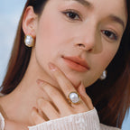 2H Stainless Steel Pearl Ring Design Earrings Stud Earrings