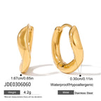 Stainless Steel gold Ear Clip Earrings18K Gold Stainless Steel Decorative Hoop Earrings