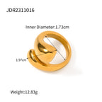 Color Block Ring Non-Fading Jewelry Women's Ear Clip Stainless Steel Earrings Accessories