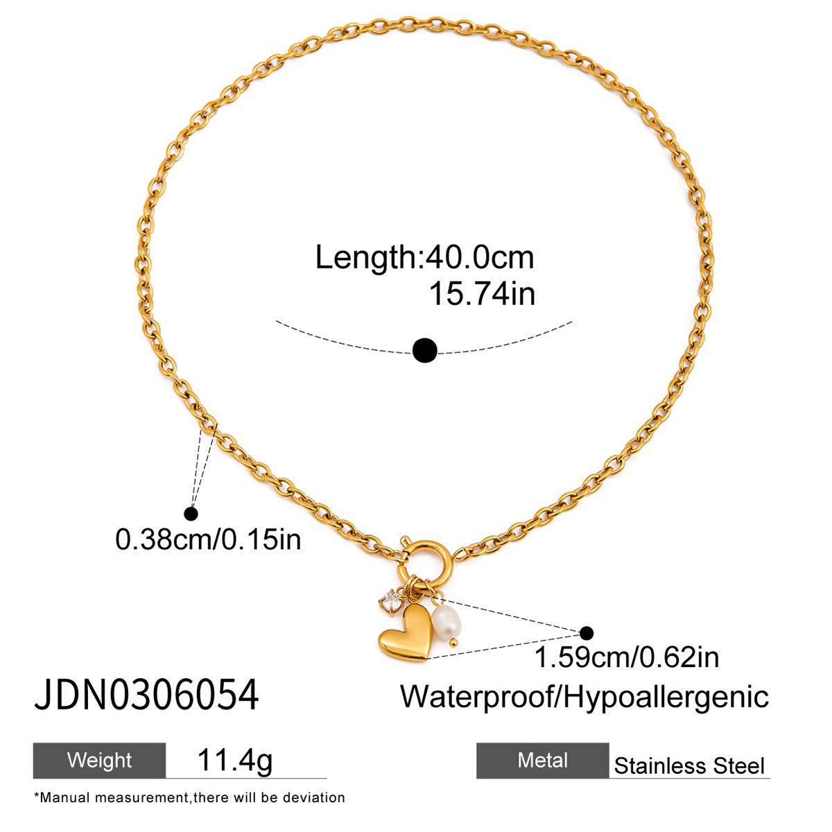 Freshwater Pearl Necklace Jewelry Non-Fading Jewelry Stainless Steel