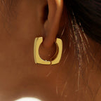 E0851 Square Fashion Design Polished Surface Earrings Ear Clips