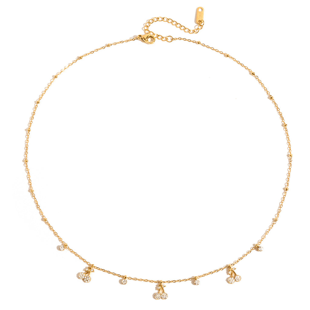 Necklace Accessories Women Summer Stainless Steel Jewelry Cherry Collarbone Chain