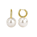 E0227Large Pearl Earrings for Women Ring-shaped Pearl Earrings Gold-plated Ear Hoops Jewelry