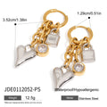 Gold-Tone Stainless Steel Stud Earrings with Heart Detail with a stud design profile