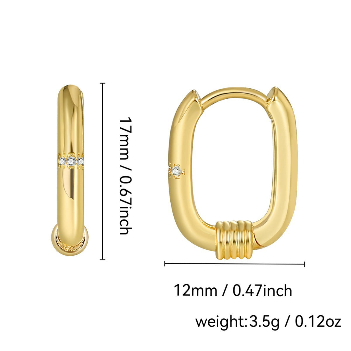 E0456 Geometric Earrings for Women New Arrival U Zircon Earrings