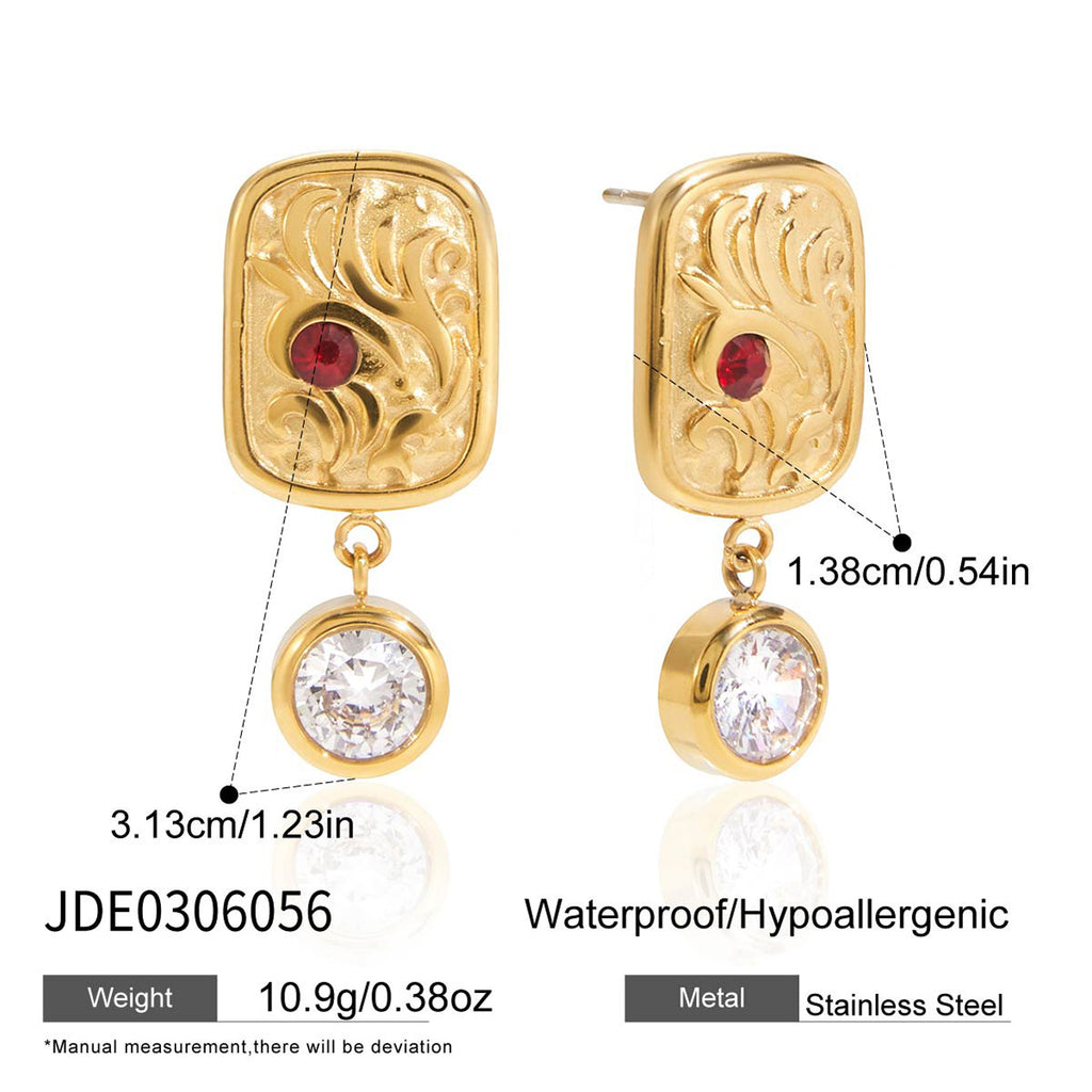 2H Original Zircon Necklace Earrings Stainless Steel Bracelet Jewelry for Women Non-Fading