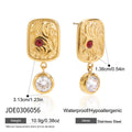 Gold-Plated Stainless Steel Earrings with Cubic Zirconia Detail — jewelry construction