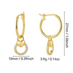 E0826 Hot Selling Design Earrings for Women Heart Round Hollow Zirconia Earrings Jewelry