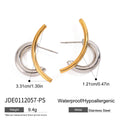 Gold-Tone Stainless Steel Enamel Stud Earrings with a stud design profile