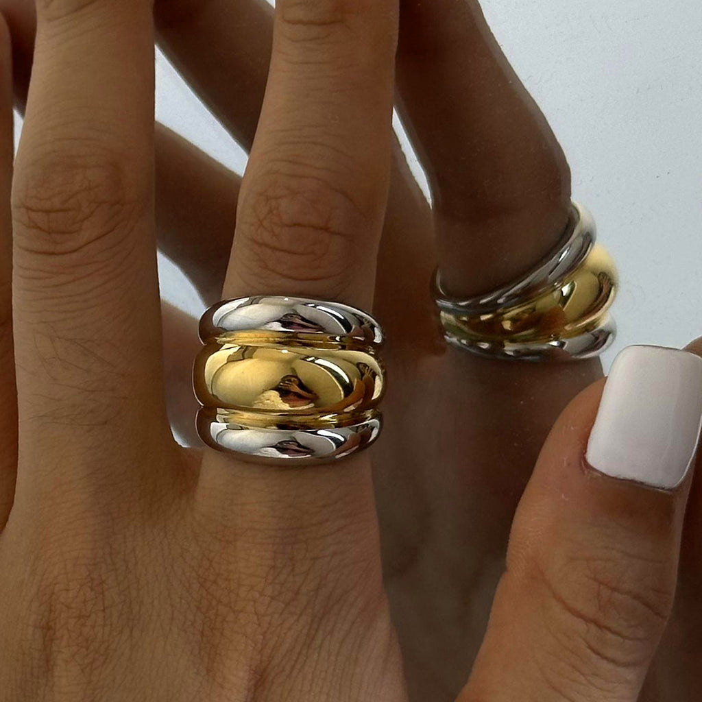 Stainless Steel Exaggerated Retro Ring Rings