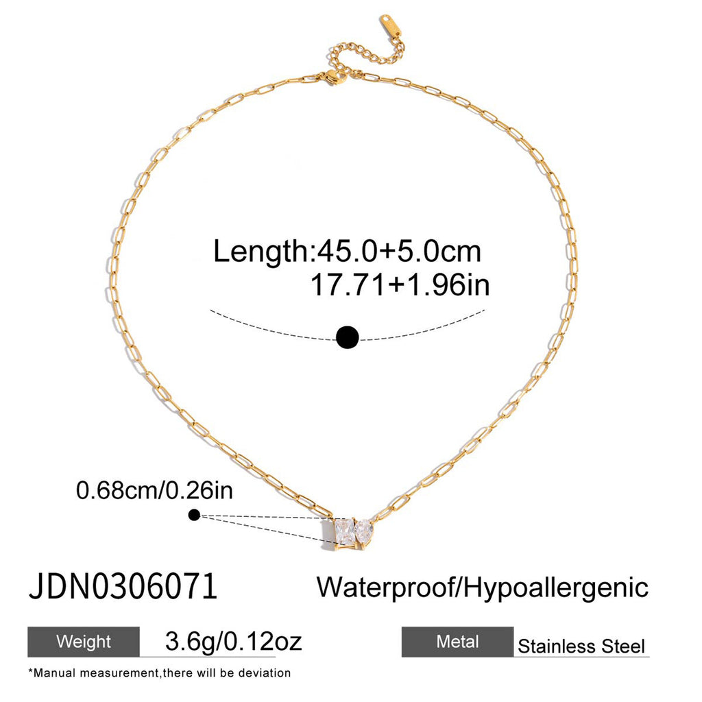 2H Zircon Necklace Collarbone Chain Non-Fading Jewelry for Women