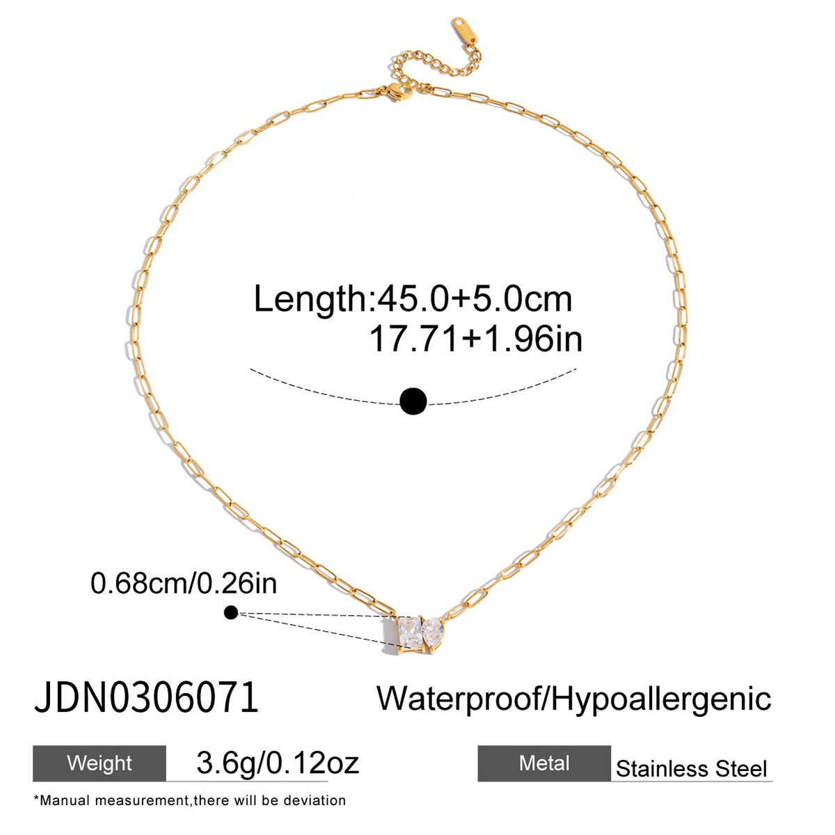 2H Zircon Necklace Collarbone Chain Non-Fading Jewelry for Women