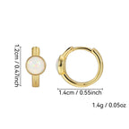 E0224 Foreign Trade Hot-Selling Opal Earrings Copper Plated Real Gold Imitation Opal Earrings Ear Clips for Women