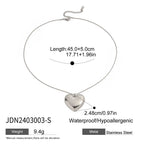 2H Heart Necklace Accessories for Women, Collarbone Chain, Stainless Steel Jewelry for Women, Non-Fading
