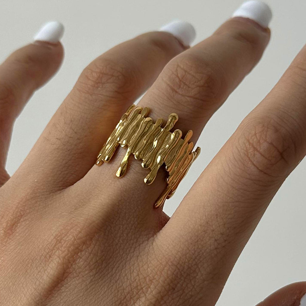 Stainless Steel Open Ring Minimalist Geometric Irregular Design