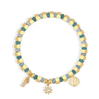 B0303 Bohemian Sunflower Bracelet Ocean Vacation Fashion Chalcedony Stone Beads