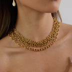 2H Non-fading Necklace for Women with Plating18K Gold Stainless Steel Jewelry Accessories