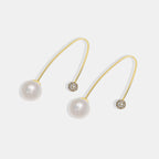 E0230 Korean Style Fashion Long Rhinestone Ball Tassel Earrings Pearl Ear Thread Women's Earrings