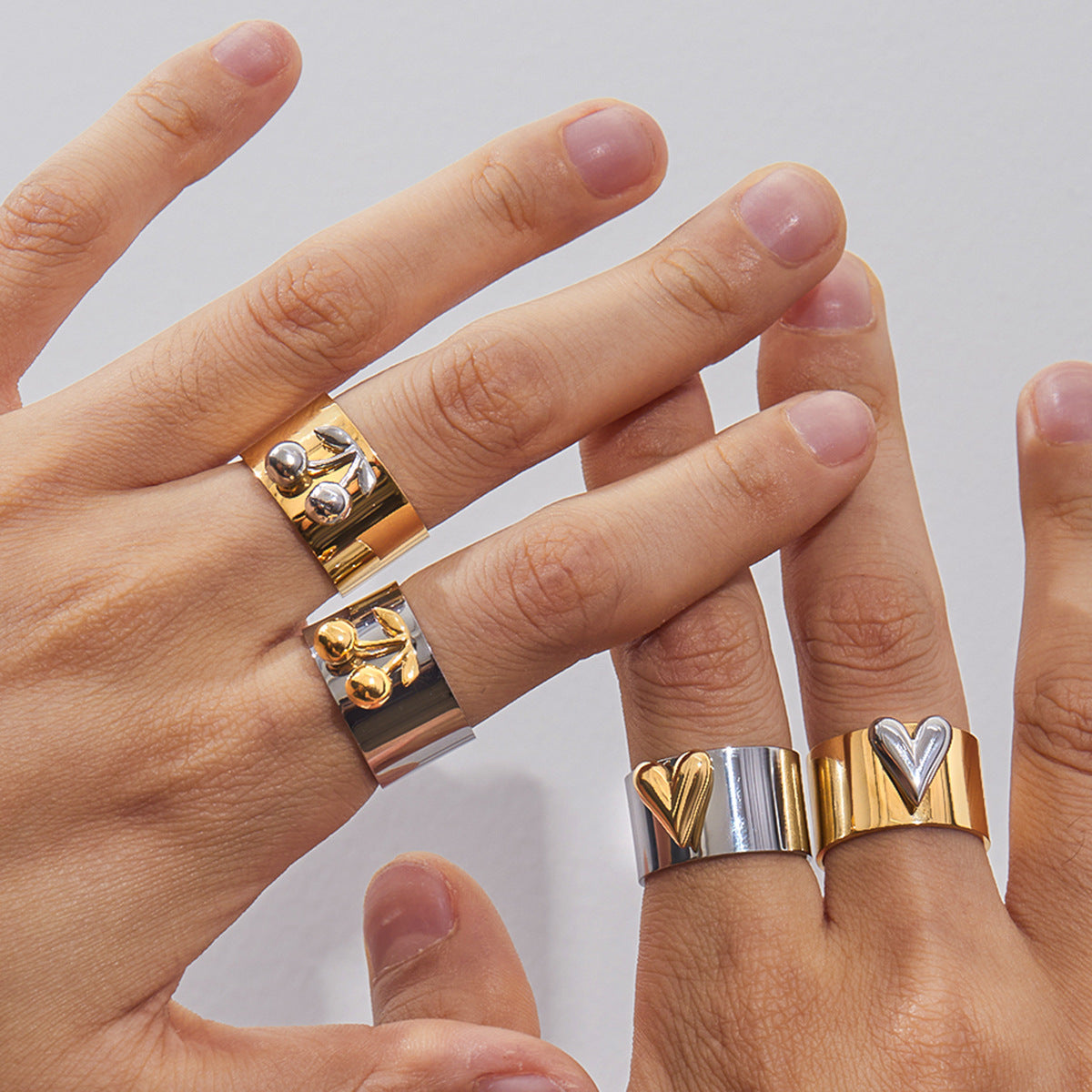 Heart-shaped Ring Non-fading Jewelry Ring Decorative Cherry