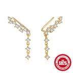 S925Pure Silver Simple Single Row Small and Large Diamond-Encrusted Women's Earrings Pendant Earrings Hot-Selling Super Sparkling Ear Jewelry