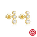 Pearl Moon Star 925 Sterling Silver Stud Earrings — decorative detail — alternate angle 2 — jewelry finish and design detail
