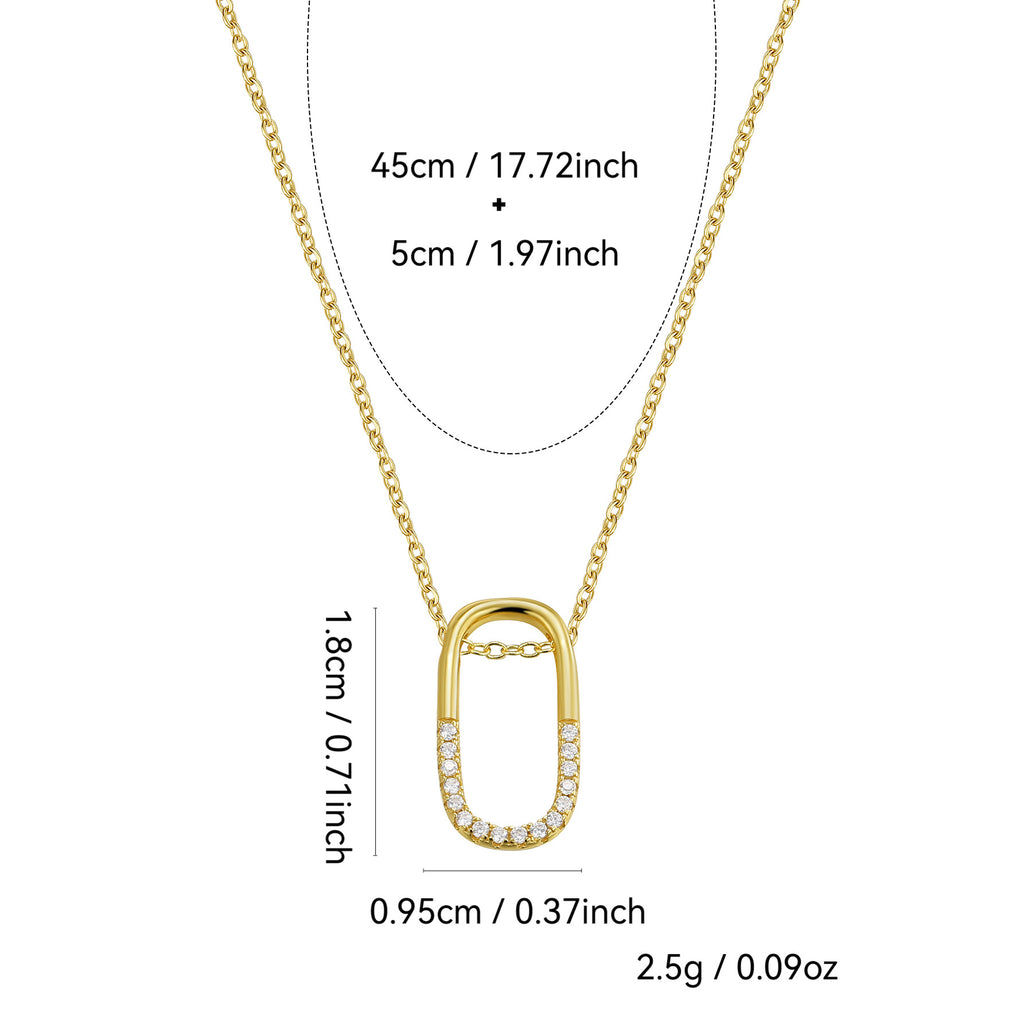 S925 Silver Lucky Switch Oval Necklace Clavicle Chain