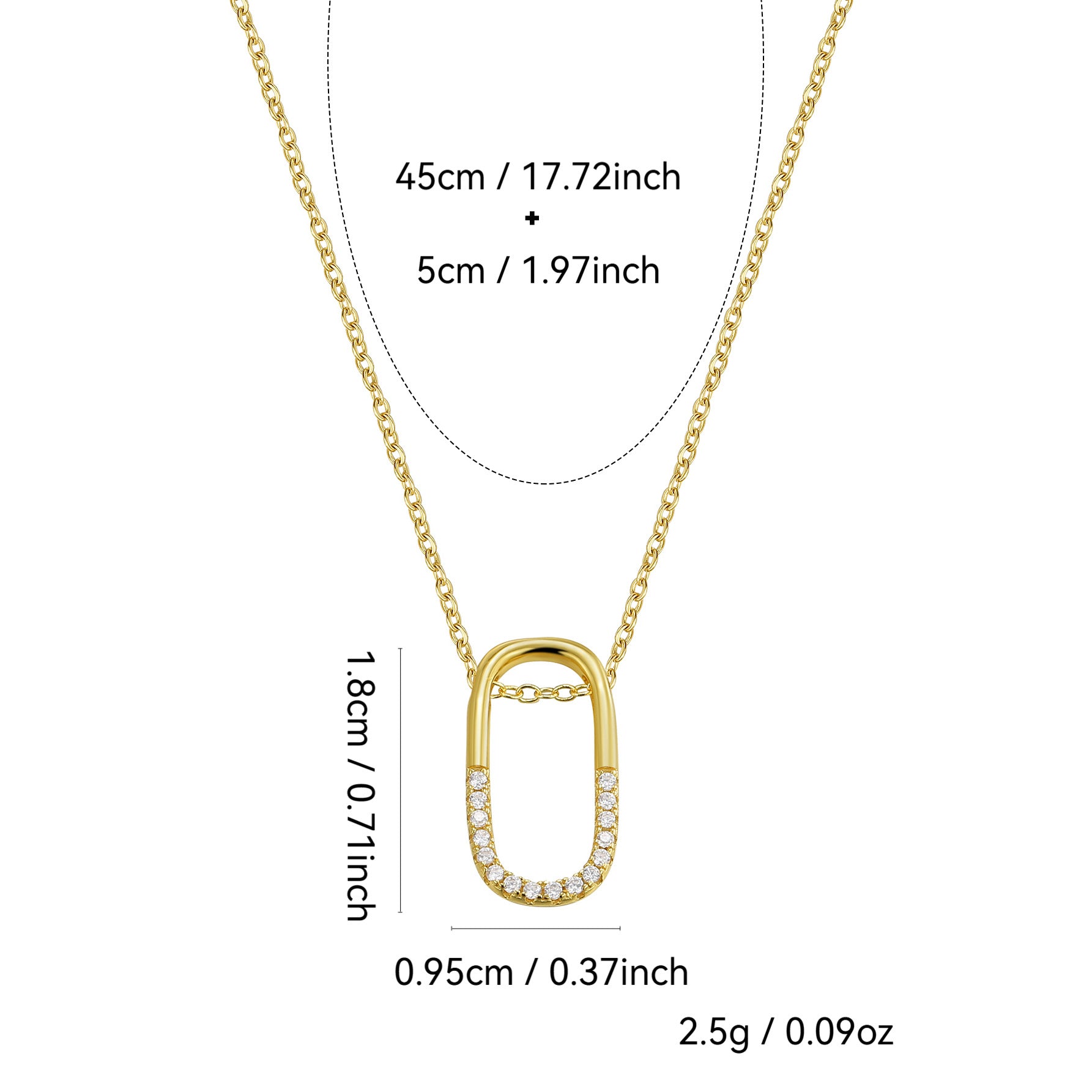 S925 Silver Lucky Switch Oval Necklace Clavicle Chain