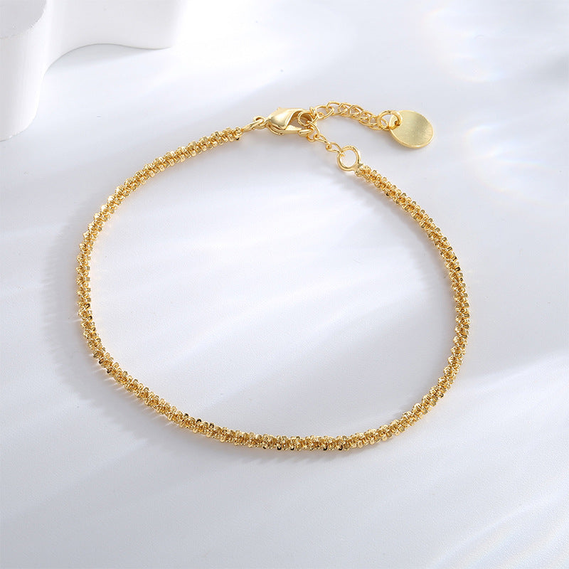 B0181 Fashion Design Bracelet for Women Brass Gold-Plated Hemp Rope Chain Simple