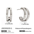 Modern Gold-Plated Stainless Steel Stud Earrings — Defined Silhouette — product styling — jewelry finish and design detail