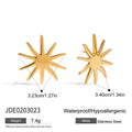 Gold-Plated Cubic Zirconia Stainless Steel Stud Earrings — alternate angle — jewelry finish and design detail