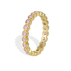 R0363 Simple Versatile Design Ring for Women Brass Gold-Plated Micro-Inlaid White Zircon Ring
