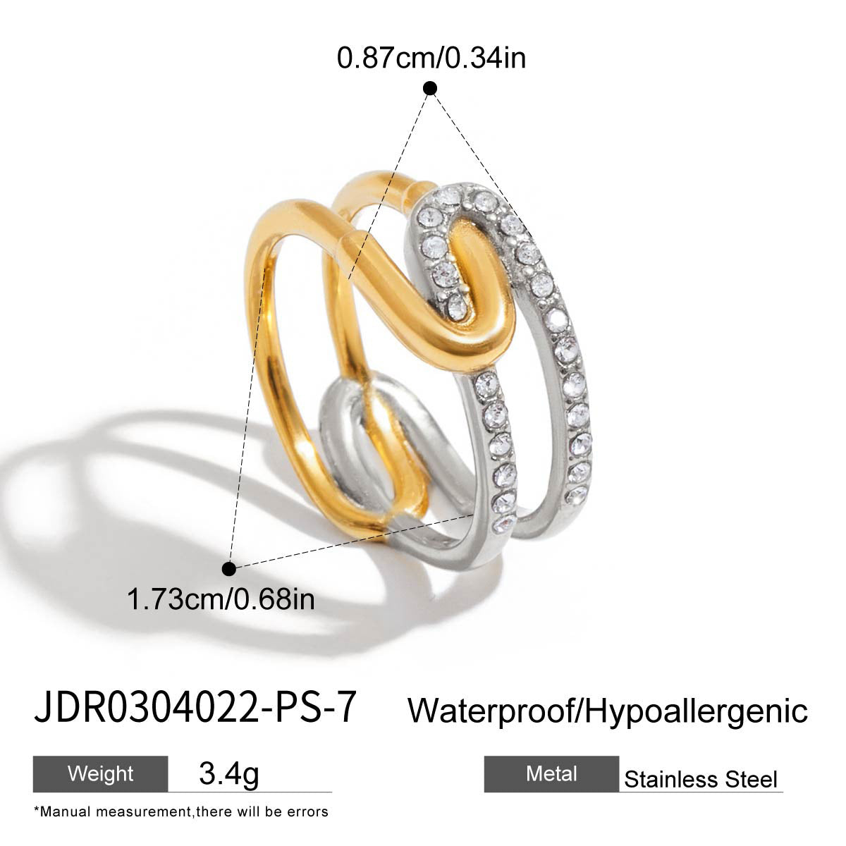 Original Design Paperclip Series Ring Non-Fading Jewelry Stainless Steel Accessories