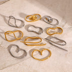 Stainless Steel Double Finger Ring Women Irregular Product Rings