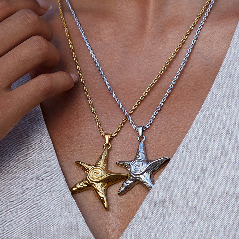 Starfish Necklace Collarbone Chain Stainless Steel Jewelry Non-Fading