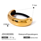 18k Gold Stainless Steel Hair Tie Hair Accessory Glossy U Large Black Hair Tie