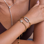 White Diamond Blue Turquoise Bracelet Jewelry Stainless Steel Jewelry Women