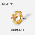 18K Gold-Tone Geometric Enamel Open Stainless Steel Ring for curated everyday jewelry assortments