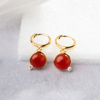 E0027 Fashion Geometric Natural Stone Earrings Round Earrings Earrings Ear Jewelry Female