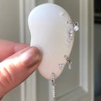 S925Sterling Silver Colorful Diamond Crown Flower Piercing Threaded Ear Bone Stud Mini Inlaid Diamond Ear Cartilage Stud Earrings for Women