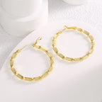 E0570 Modern Minimalist Design Earrings for Women, Copper Gold-Plated, Cool Style Ear Jewelry